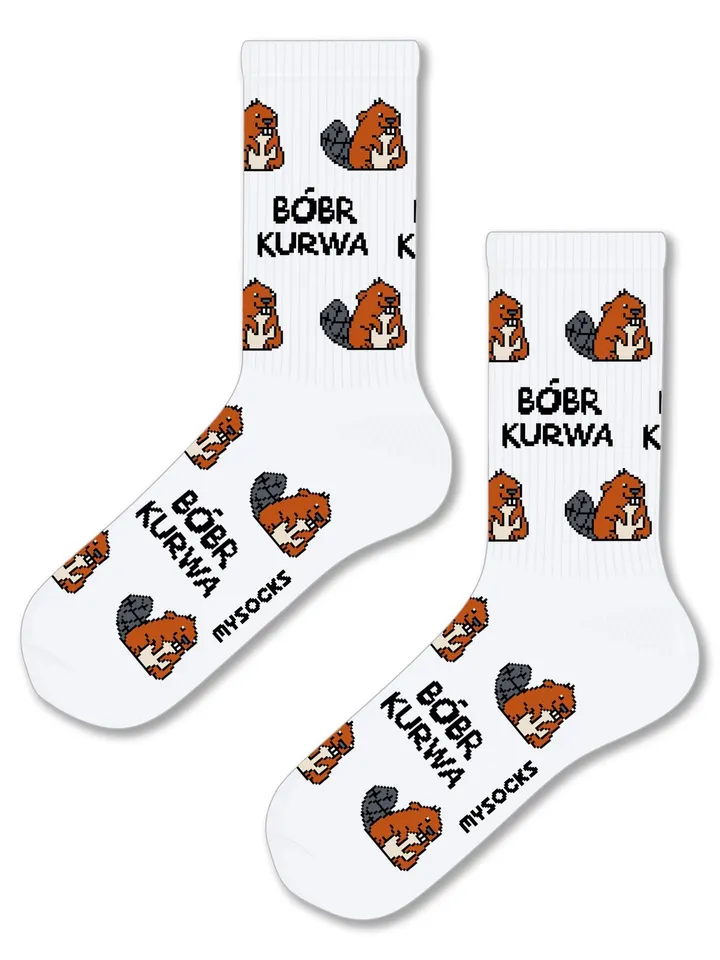 Носки с принтом Бобр Kurwa Мемы, photo 1